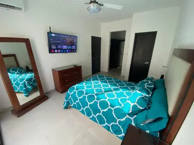 Cama o camas de una habitación en Casa en Riviera Veracruzana