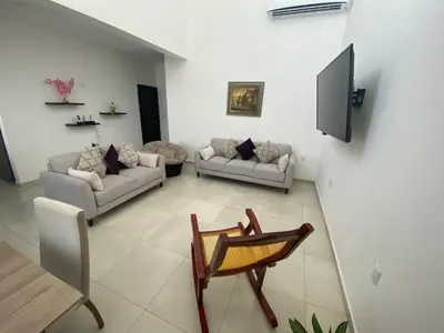 Una televisión o centro de entretenimiento en Casa en Riviera Veracruzana