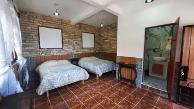 Cama o camas de una habitación en Casa de Campo Papalote