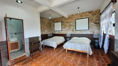 Cama o camas de una habitación en Casa de Campo Papalote