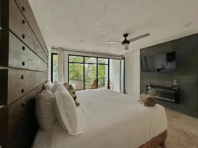 Cama o camas de una habitación en Casa Madera 2C