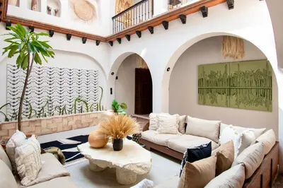 Zona de estar de Casa Uh Mook, Rooted design, sacred stay