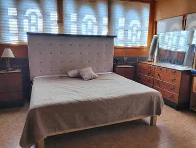 Cama o camas de una habitación en Cabaña Rùstica Amplia Céntrico TLAXCALA