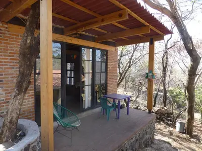 Un balcón o terraza de Cabaña en la Montaña Tepozteca