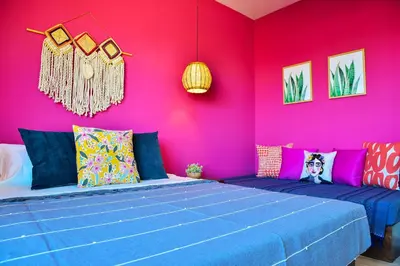 Cama o camas de una habitación en Departamento en Oaxaca para 18 personas - Con amenidades a 2,5km del centro