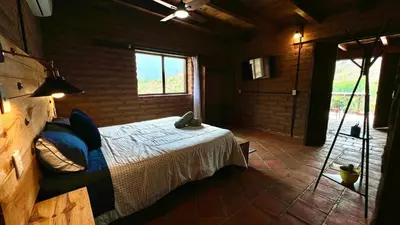 Cama o camas de una habitación en Ecocabañas Aeropuerto