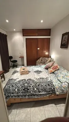 Cama o camas de una habitación en Habitación a 5 minutos del AICM