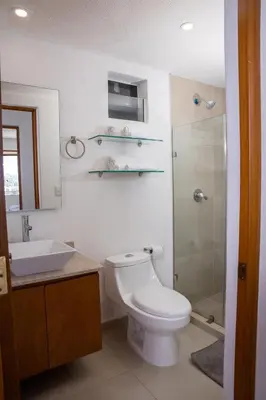 Un baño de Padrísimo apartamento frente al mar