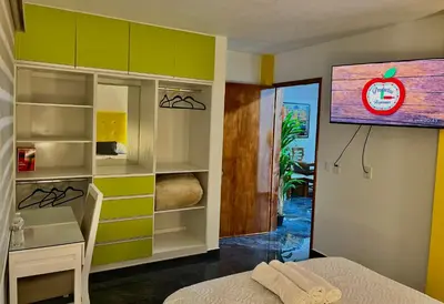 Cama o camas de una habitación en Mi bello Zacatlán-Loft Manzana Rayada