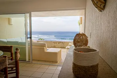 Zona de estar de Apartment with the sea at your feet