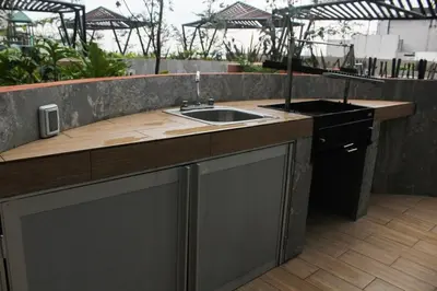 Una cocina o zona de cocina en Hermoso Loft en Pedregal a 500 metros de artz pedregal