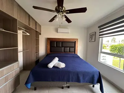 Cama o camas de una habitación en Depa MAJUM Aries