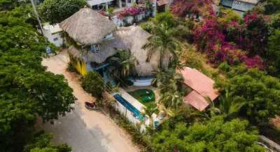 Jardín al aire libre en Casa Piña