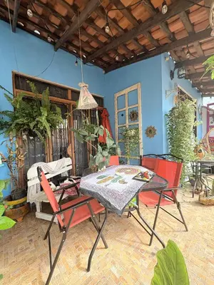 Un patio o zona al aire libre en Espacios Livemarlu casa de huéspedes