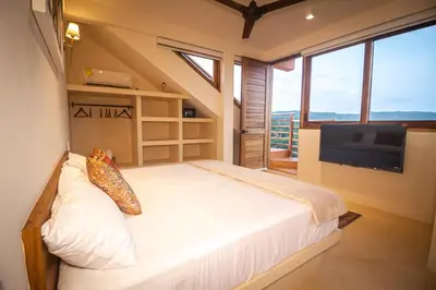 Cama o camas de una habitación en Ocean Views Amazing Rooftop