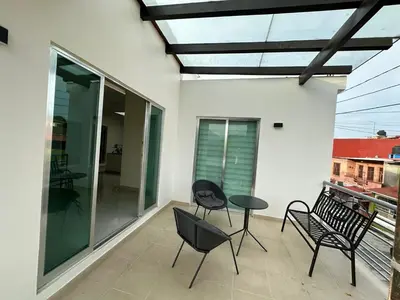 Un balcón o terraza de Casa Lujosa, Catemaco, Ubicación Céntrica