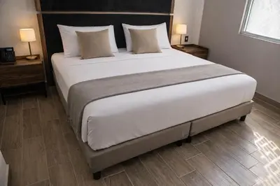 Cama o camas de una habitación en Hotel Vía Norte Inn - Nuevo - Estacionamiento gratis - Ubicación estratégica