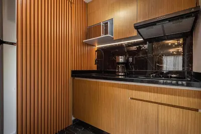 Una cocina o zona de cocina en Departamento cerca de Estadio GNP y Aeropuerto