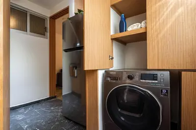 Una cocina o zona de cocina en Departamento cerca de Estadio GNP y Aeropuerto