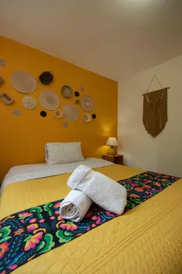 Cama o camas de una habitación en Departamentos Mi querido Coyoacán