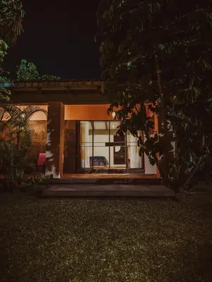 Jardín al aire libre en Casa Evelia