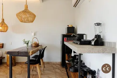 Una cocina o zona de cocina en Magnifico Loft para 2 con Vista al Mar de Zicatela