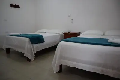 Cama o camas de una habitación en Villa Ema en Villas Camino Real cerca de las dunas de Chachalacas