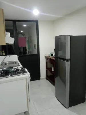 Una cocina o zona de cocina en A solo 10 min de Aeropuerto de la de la CDMX y Estadio GNP Vigilancia 24 horas