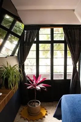 Zona de estar de Two-bedroom apartment with AC in the center Oaxaca