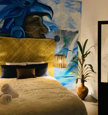 Cama o camas de una habitación en Casa Yohual