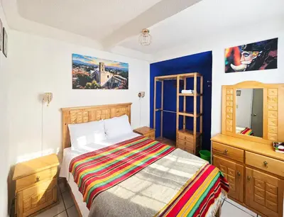 Cama o camas de una habitación en Casa Chinelo Alberca Wifi cerca hospital ISSSTE UTEZ DIEZ
