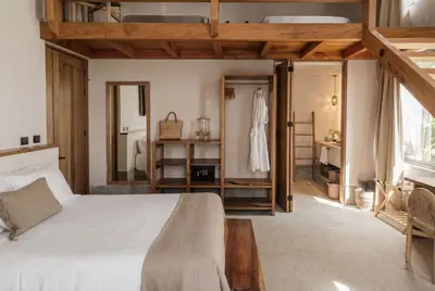 Cama o camas de una habitación en Casa Yute Boutique Hotel Playa Aragon