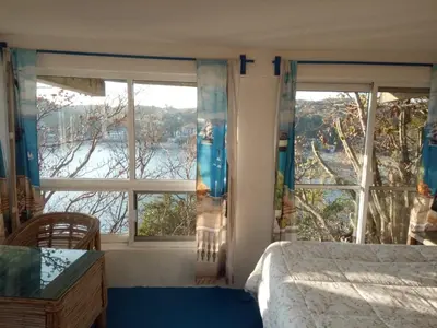 Cama o camas de una habitación en The Blue Apartment