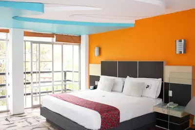 Cama o camas de una habitación en Hotel Aqueronte