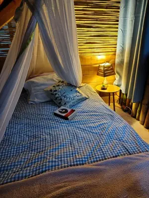 Cama o camas de una habitación en Cabaña HobbitXoxo