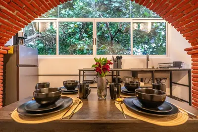 Una cocina o zona de cocina en Apartment in Convention Center, Oaxaca