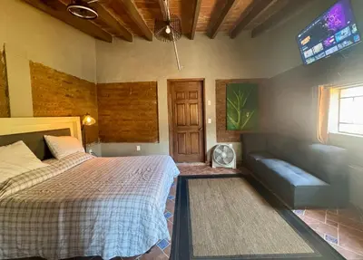 Cama o camas de una habitación en Cabañita TEPOZTLÁN