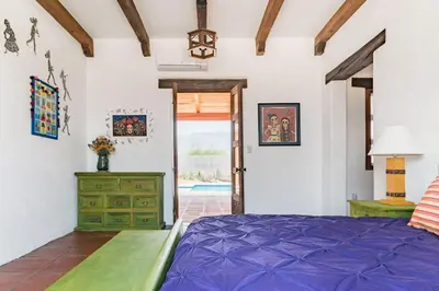 Cama o camas de una habitación en Villa Rey Traditional Hacienda Home Near Oaxaca