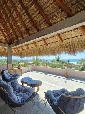 Zona de estar de Casa Icaco, Naturaleza y calma junto al mar