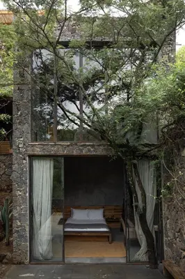 Jardín al aire libre en El Sereno Amatlán, Tepoztlán