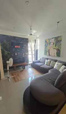Una televisión o centro de entretenimiento en Casa 2 Rec 8mn del mar