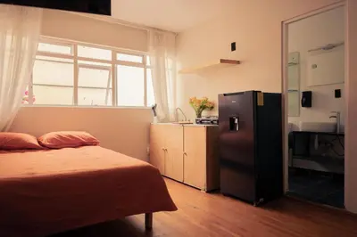 Cama o camas de una habitación en Hostal Kahlo, La columna rota, habitación independiente 2 personas