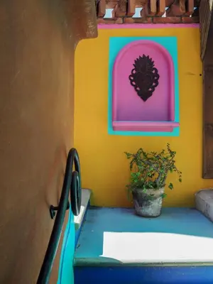 Cama o camas de una habitación en Unique Mexican Charm Cliffside Villa Casa Linda