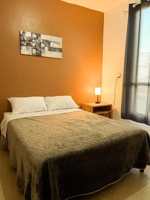 Cama o camas de una habitación en Depa II con vista, a 2 min de Santo Domingo