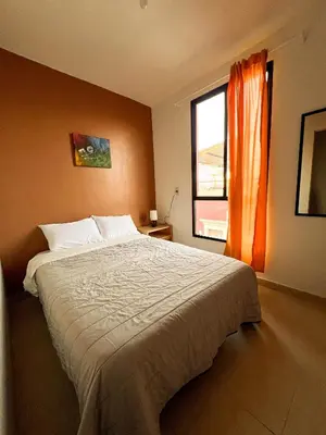 Cama o camas de una habitación en Depa II con vista, a 2 min de Santo Domingo