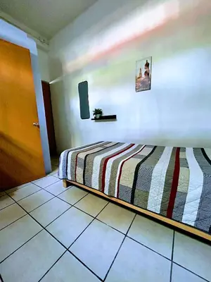 Cama o camas de una habitación en Habitación con baño privado para 1 persona cerca del ESTADIO AZTECA-BANORTE