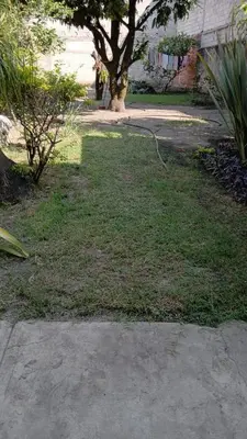 Jardín al aire libre en casa ex hacienda casasano