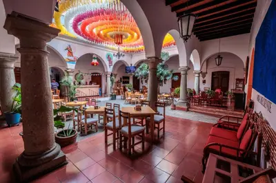 Un restaurante o sitio para comer en Hotel Posada Casa de la Tía