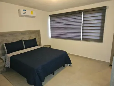 Cama o camas de una habitación en Villa Residencial con Piscina y Club de Playa 3 Hab