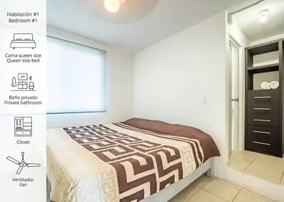 Cama o camas de una habitación en Private Pool & Jacuzzi Family House, Teques